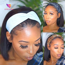 Load image into Gallery viewer, Straight Bob Headband Wig Human Hair Straight Human Hair Wigs For Black Women Machine Made Remy Short Bob Human Hair Wigs