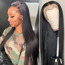 Load image into Gallery viewer, 30 40 Inch Straight Lace Front Wig 13x4 Hd Lace Frontal Preplucked High Density Wigs For Women Brazilian Straight Human Hair Wig