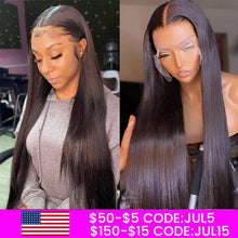 Load image into Gallery viewer, 13x6 Lace Frontal Wig HD Lace Front Human Hair Wigs For Women Malaysian Straight Human Hair Wigs Transparent Lace Frontal Wigs