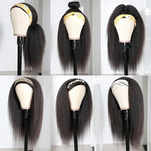 Load image into Gallery viewer, Scarf Wig Kinky Straight Human Hair Wigs Headband Wig - Bianca's hair and beauty supply