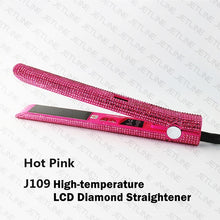 Load image into Gallery viewer, Hair Flat Iron Straightener 2 in 1 Hair Curling Straightening Flat Iron Curler Sparkling Crystal Rhinestones Bling Straightener - Bianca's hair and beauty supply