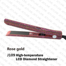 Load image into Gallery viewer, Hair Flat Iron Straightener 2 in 1 Hair Curling Straightening Flat Iron Curler Sparkling Crystal Rhinestones Bling Straightener - Bianca's hair and beauty supply