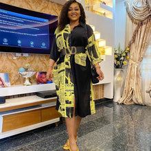 Load image into Gallery viewer, Print African Dresses for Women Vetement Femme 2020 3/4 Sleeve Dress African Clothes Ladies Fashion Dashiki Africa Shirt Dress - Bianca's hair and beauty supply