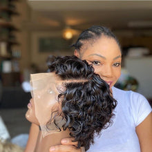 Load image into Gallery viewer, 13x4 Pixie Cut Lace Frontal Human Hair Short Bob Curly Wig - Bianca's hair and beauty supply