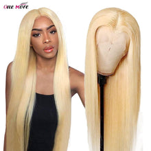 Load image into Gallery viewer, 613 Blonde Lace Front Wig Honey Blonde Middle Part Straight Human Hair Wigs 28 30 inch Transparent Glueless Wigs For Women 180% - Bianca's hair and beauty supply