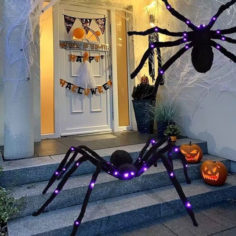 Scary Halloween Glowing Spider Decoration 50-150cm Plastic Outdoor Indoor