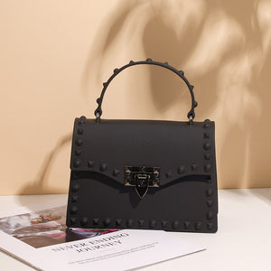 Fashion modern Ladies square mini Jelly HandBags Women punk Waterproof Chain purse Pvc Girls cool shoulder bag