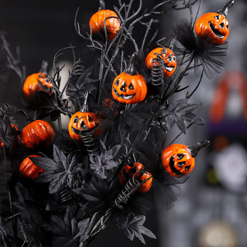 Women's Halloween Bouquet Black Plastic Pumpkin Design