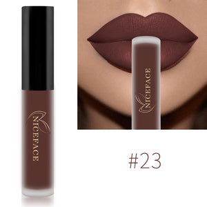 NICEFACE Lip Gloss 26 Colors Nude Matte Liquid Lipstick Mate Waterproof Long Lasting Moisturizing Lipgloss Lip Makeup Cosmetics