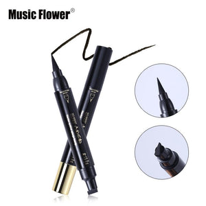 Music Flower Brand Eyes Makeup Tattoo Seal Liquid Eyeliner Pen Waterproof Matte Black Stamp Wanton Eye Liners 24HR Long-lasting