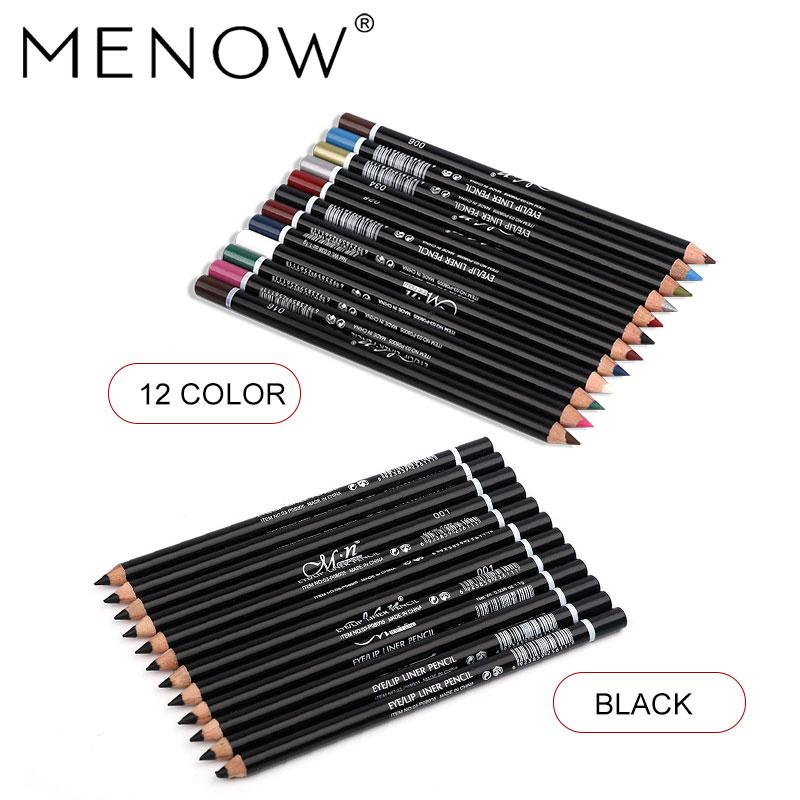 MENOW 12 Colors Eye Make Up Eyeliner Pencil Waterproof Eyebrow Beauty Pen Eye Liner Lip sticks Cosmetics  P08005