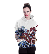 Load image into Gallery viewer, Autumn Winter Women Sweatshirt The Great Wave Off Kanagawa Hoodies Couples Lovers Suit harajuku Hoodies Sweatshirt
