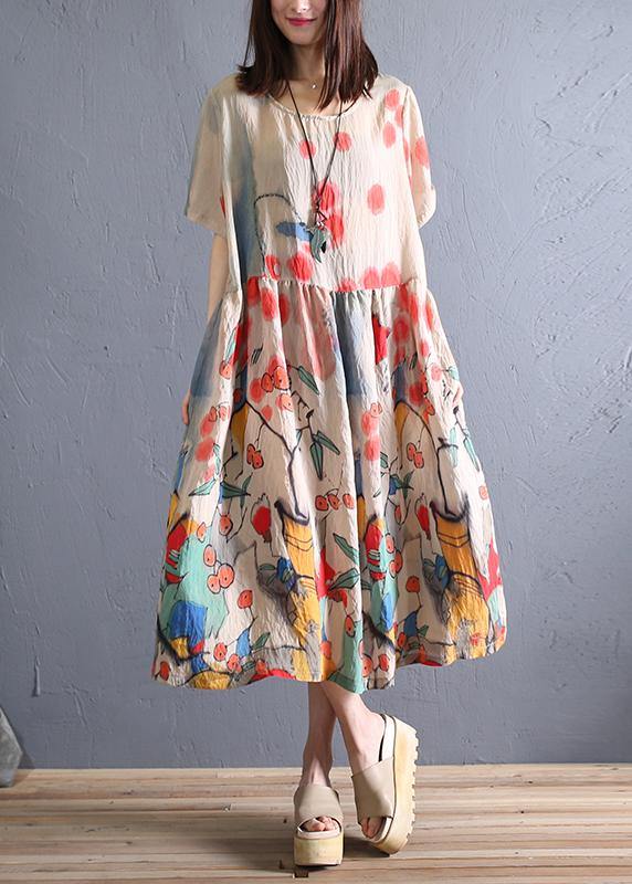 Women's Tunic Dress Khaki Cotton Breathable