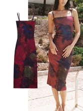 Load image into Gallery viewer, TRAF Summer Women's Fashion Printed Waist Closed Slim Dress Mid-Length Sleeveless Suspender Dress Commuter Style Woman's
