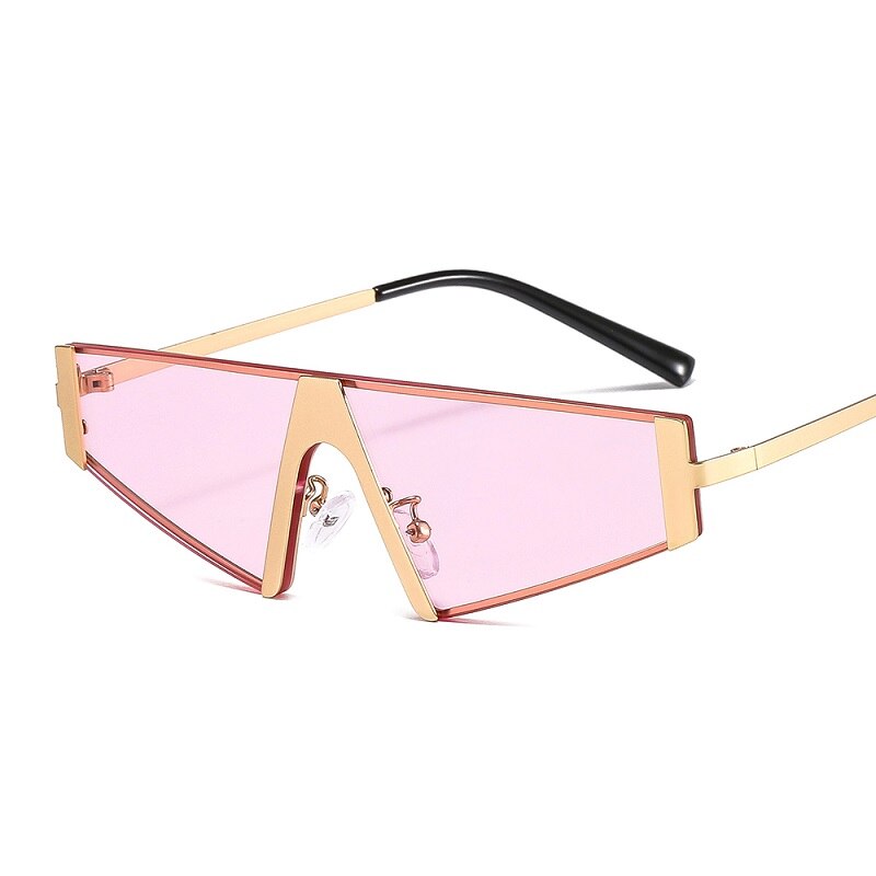 Fashion Triangle Sunglasses Women Men Shield PC Color Lens Alloy Metal Frame Luxury Brand Designer Elegant Sun Glasses