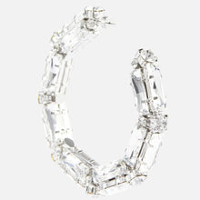 Load image into Gallery viewer, Luxury Crystal Large Geometric Round Hoop Earrings Dinner Jewelry for Women Rhinestone Pendant Ring Circle Earrings Accessories
