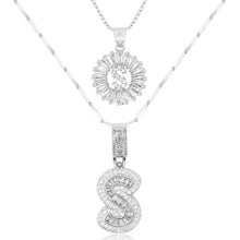 Load image into Gallery viewer, 14k Gold-Plated Layered Necklace Set with Diamond Initial Pendants – Elegant Jewelry for Personal Style
