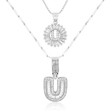Load image into Gallery viewer, 14k Gold-Plated Layered Necklace Set with Diamond Initial Pendants – Elegant Jewelry for Personal Style
