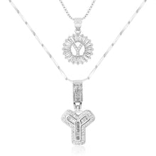 Load image into Gallery viewer, 14k Gold-Plated Layered Necklace Set with Diamond Initial Pendants – Elegant Jewelry for Personal Style

