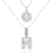 Load image into Gallery viewer, 14k Gold-Plated Layered Necklace Set with Diamond Initial Pendants – Elegant Jewelry for Personal Style
