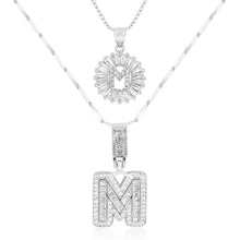 Load image into Gallery viewer, 14k Gold-Plated Layered Necklace Set with Diamond Initial Pendants – Elegant Jewelry for Personal Style
