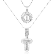 Load image into Gallery viewer, 14k Gold-Plated Layered Necklace Set with Diamond Initial Pendants – Elegant Jewelry for Personal Style
