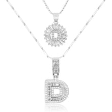 Load image into Gallery viewer, 14k Gold-Plated Layered Necklace Set with Diamond Initial Pendants – Elegant Jewelry for Personal Style
