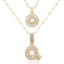 Load image into Gallery viewer, 14k Gold-Plated Layered Necklace Set with Diamond Initial Pendants – Elegant Jewelry for Personal Style
