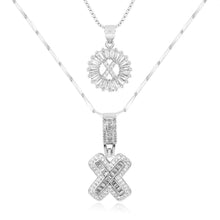 Load image into Gallery viewer, 14k Gold-Plated Layered Necklace Set with Diamond Initial Pendants – Elegant Jewelry for Personal Style
