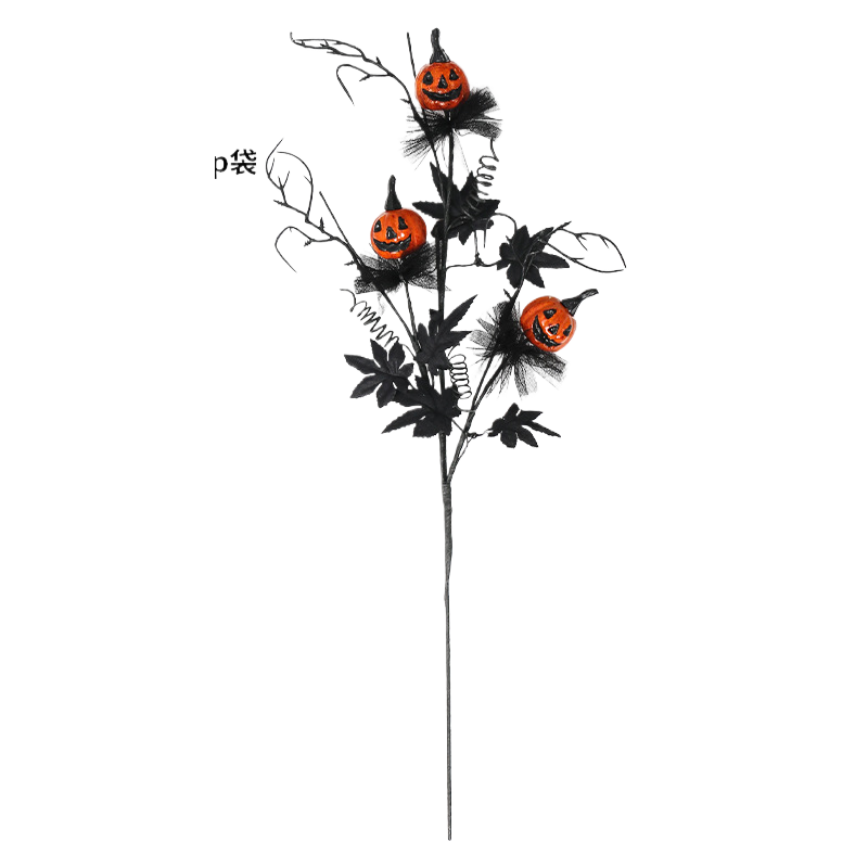 Women's Halloween Bouquet Black Plastic Pumpkin Design