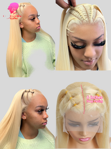 360 Full Lace Wig Human Hair Pre Plucked 613 Blonde Colored Lace Front Wigs Bone Straight Ponytail Human Hair Lace Frontal Wig