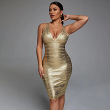 Load image into Gallery viewer, Summer Women's Fashion Hot Glue Pit Strip Bandage Dress
