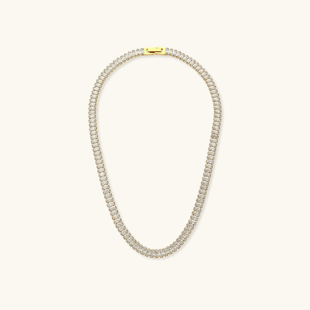 18K Gold Plated Zora Diamond Necklace with AAAAA Simulants – Hypoallergenic and Water Resistant