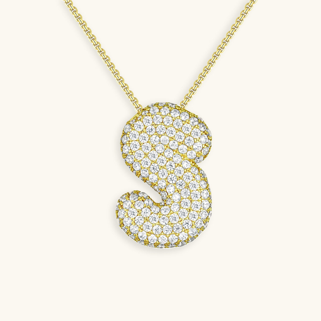 18k Gold Initial Diamond Necklace for Women – Personalized Customizable Pendant, Hypoallergenic and Waterproof