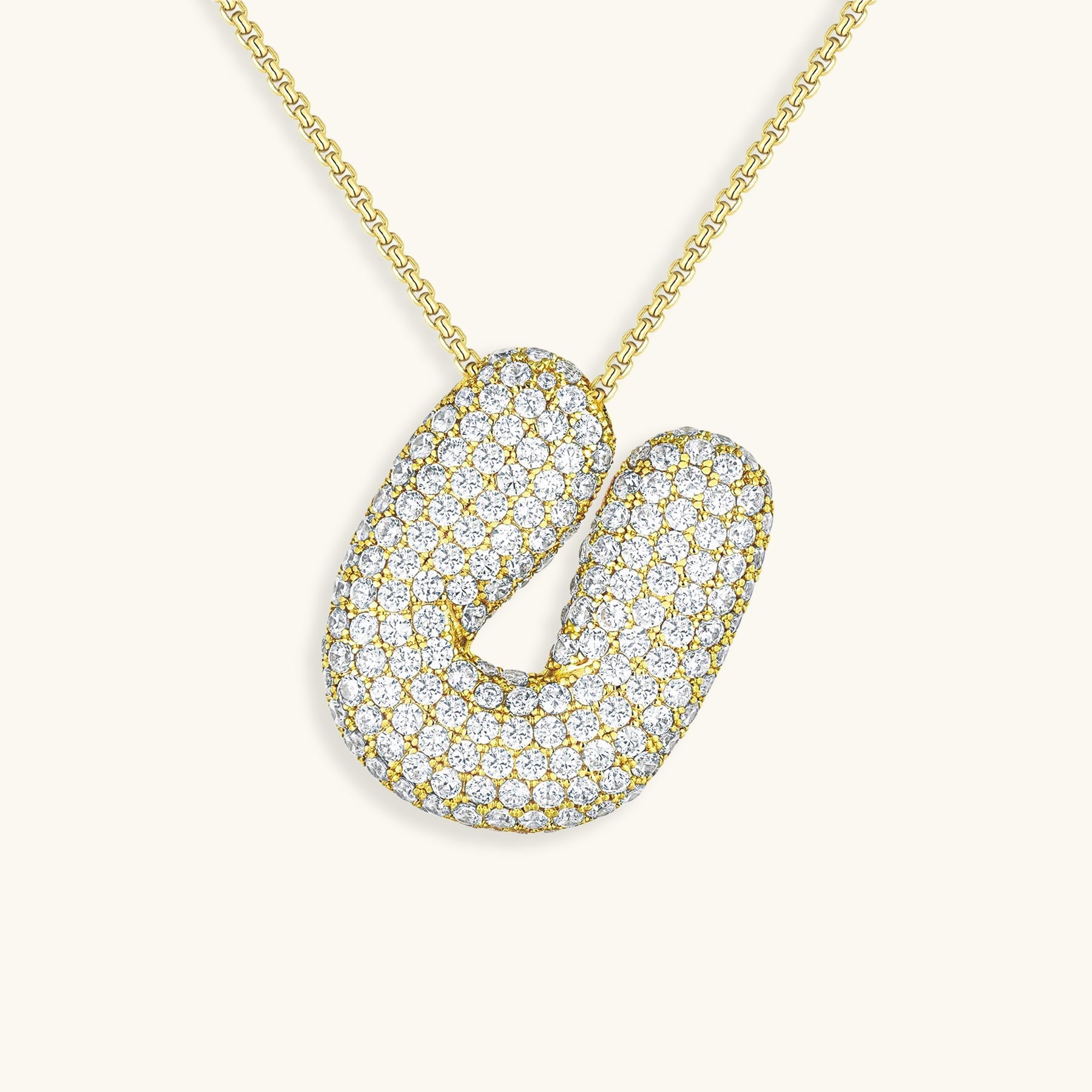 18k Gold Initial Diamond Necklace for Women – Personalized Customizable Pendant, Hypoallergenic and Waterproof