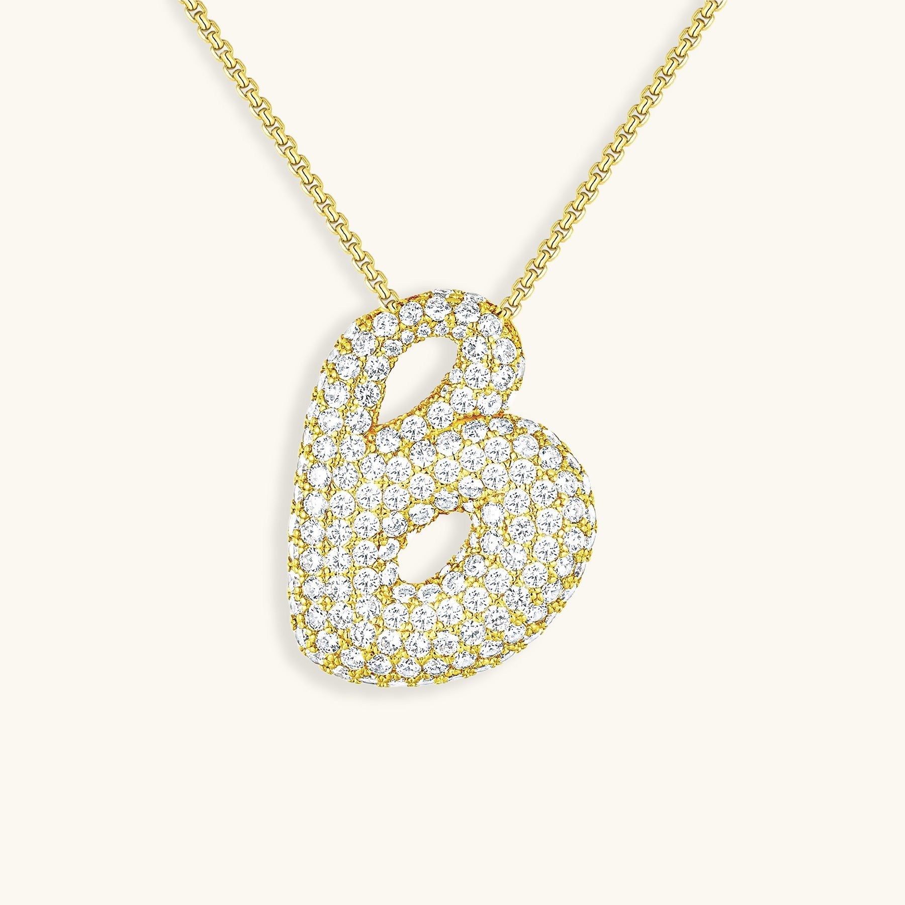 18k Gold Initial Diamond Necklace for Women – Personalized Customizable Pendant, Hypoallergenic and Waterproof