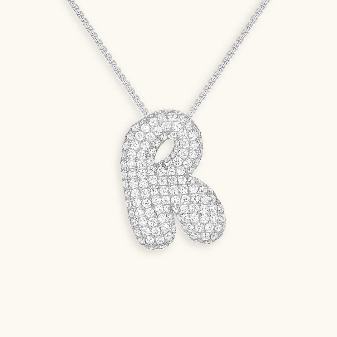 18k Gold Initial Diamond Necklace for Women – Personalized Customizable Pendant, Hypoallergenic and Waterproof
