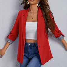 Load image into Gallery viewer, Autumn And Winter Fashion Stitching Lapel Slim Cardigan Temperament Suit Jacket

