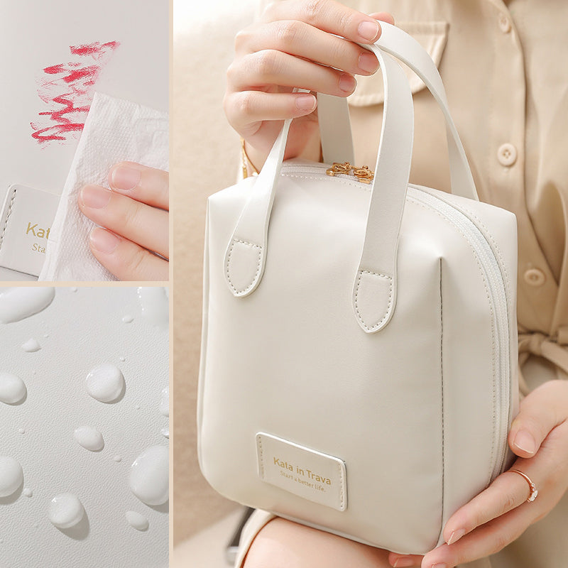 Women's Makeup Bag Black Medium Waterproof Cosmetic Travel Case