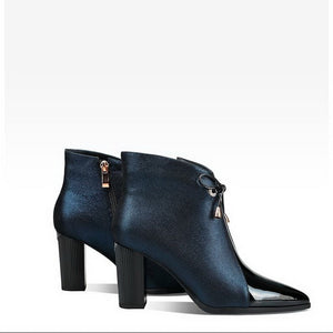 Zip Down & Tie Ankle Boot