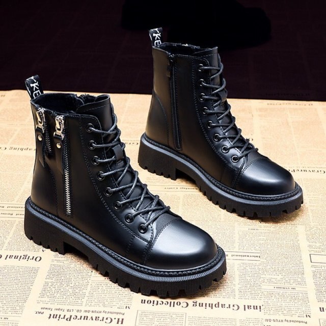 Side Zip Lace Boots