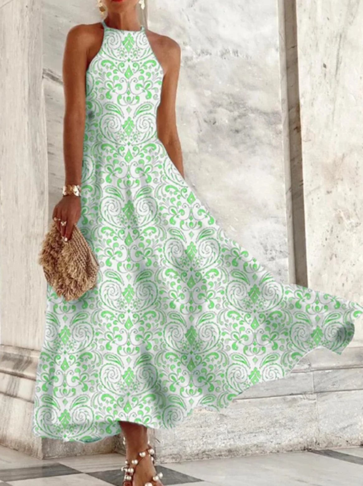 Women's Summer Dress White Polyester Short Sleeve A-Line