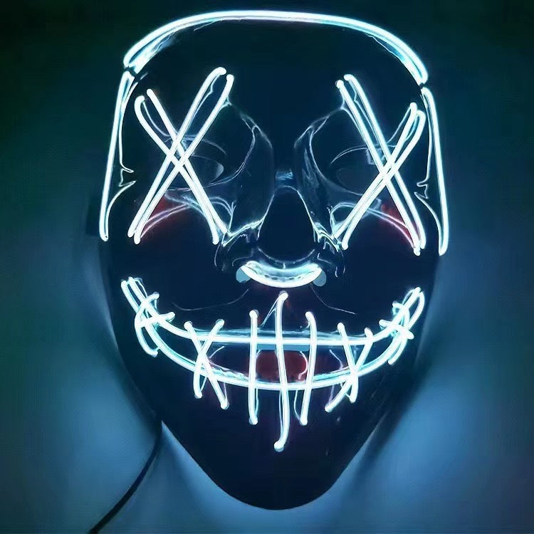 Men's LED Glow Mask V-Shaped Multi-Color PVC
