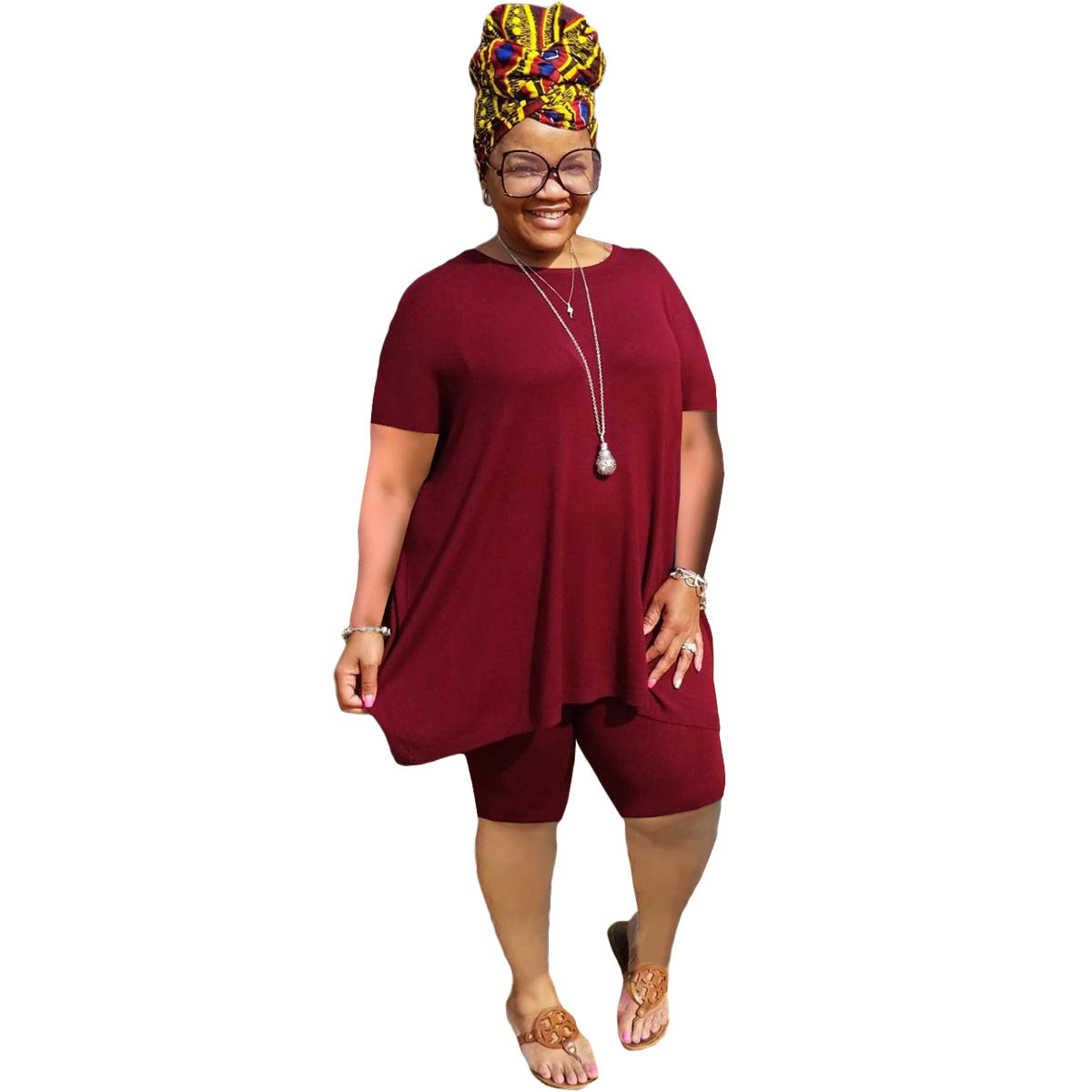 New Fashion Women's Plus Size 5XL Solid Color Casual Suit