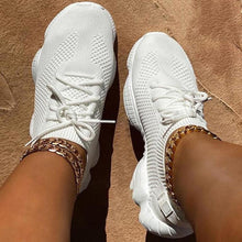 Load image into Gallery viewer, Air Mesh Women Sneaker Sock Shoes Summer Breathable Cross Tie Platform Round Toe Casual Fashion Sport Lace Up Female Girl

