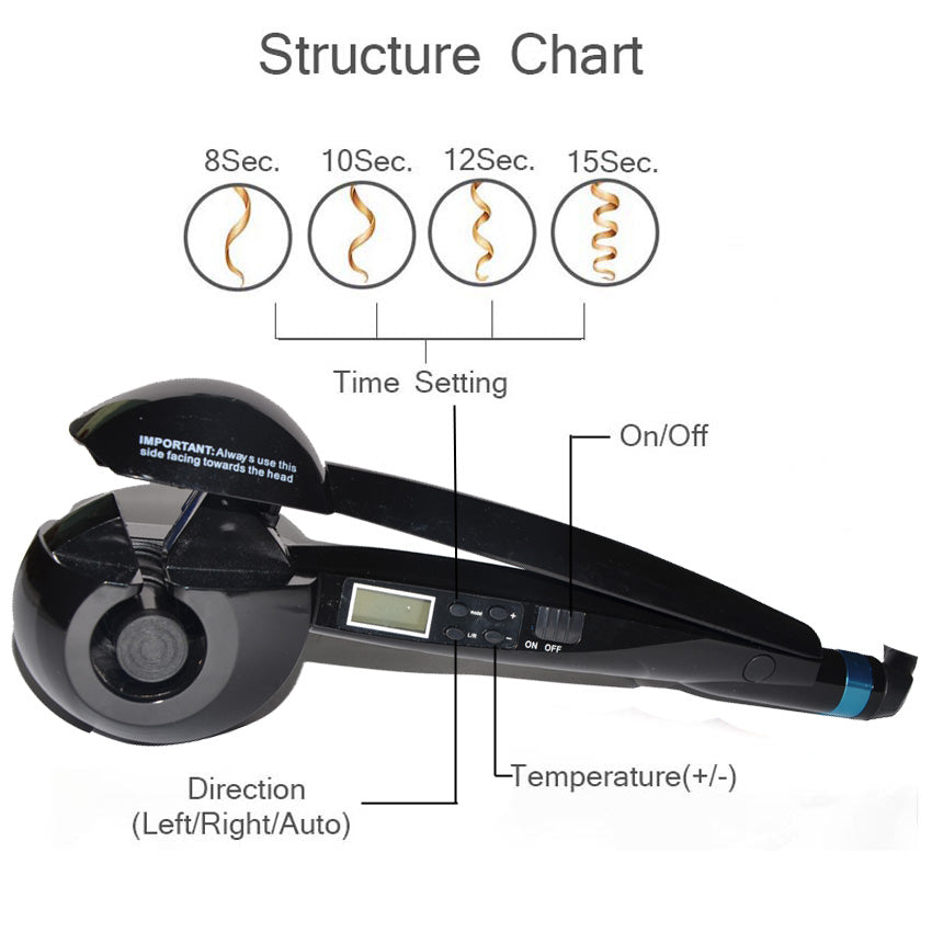 LCD Screen Automatic Hair Curler Heating Hair Care Styling Tools Ceramic Wave Hair Curl Magic Curling Iron Hair Styler