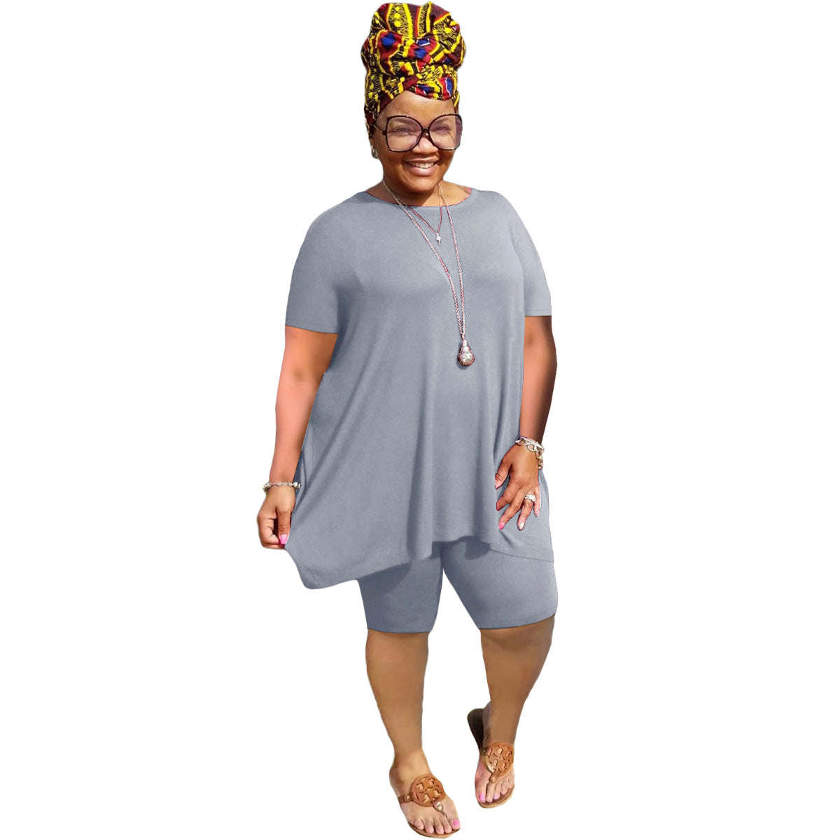 New Fashion Women's Plus Size 5XL Solid Color Casual Suit