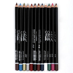 MENOW 12 Colors Eye Make Up Eyeliner Pencil Waterproof Eyebrow Beauty Pen Eye Liner Lip sticks Cosmetics  P08005