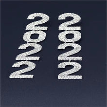 Load image into Gallery viewer, Exaggerated Queen Rhinestone Earrings for Women Fashion Long Letters Pendant Earring Fashion Shiny Party Costume Jewelry
