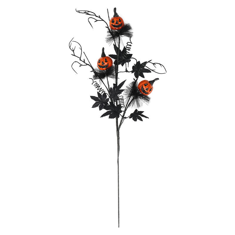 Women's Halloween Bouquet Black Plastic Pumpkin Design